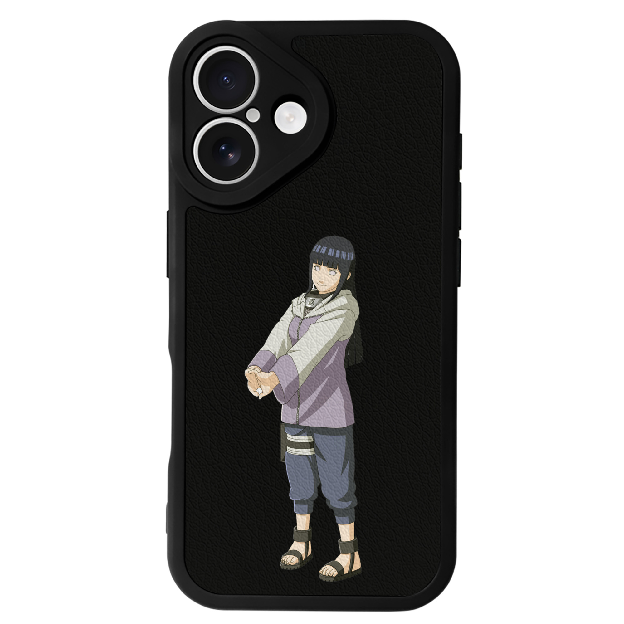 （画像用） NARUTO -ナルト- 日向ヒナタ Hyūga Hinata 【iPhone 16シリーズ対応】シリコンスマホケース（レザー調） 材質：シリコン
